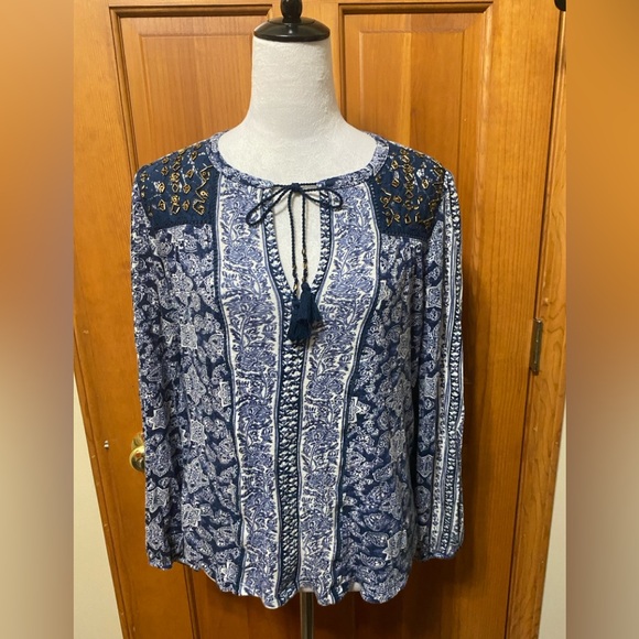 Lucky Brand
Beaded-Shoulder Peasant Top - Picture 3 of 5